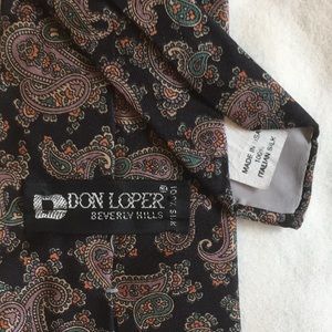 Vintage classy necktie black lavender orange green